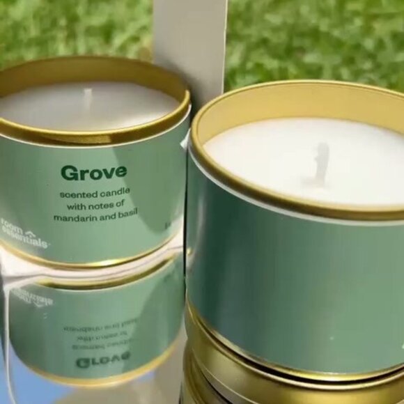 Room Essentials 2pk 3oz Tin Gift Set Grove Scented Soy Wax Blend Jar Candles New - Picture 2 of 2